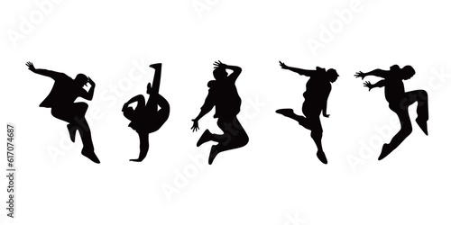 break dance silhouette design. street dancer sign and symbol.