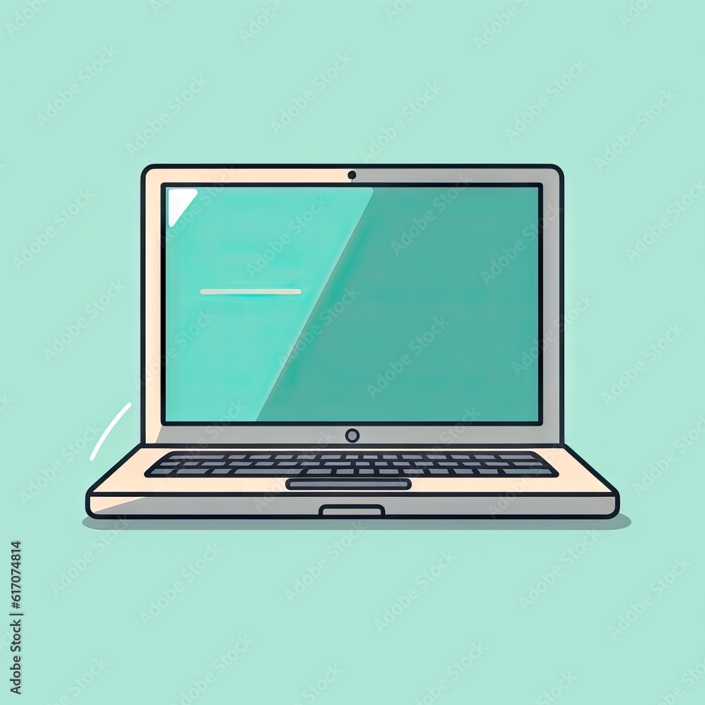 A sleek icon depicting a laptop computer, symbolizing technology, productivity, and portable computing. Generative AI. A sleek icon depicting a laptop computer, symbolizing technology, productivity, and portable computing. Generative AI.