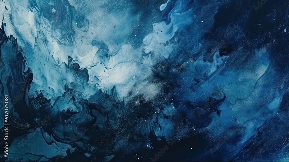 Obraz premium modern abstract painting with pastel colors. blue and black. template background for designers. Generative AI