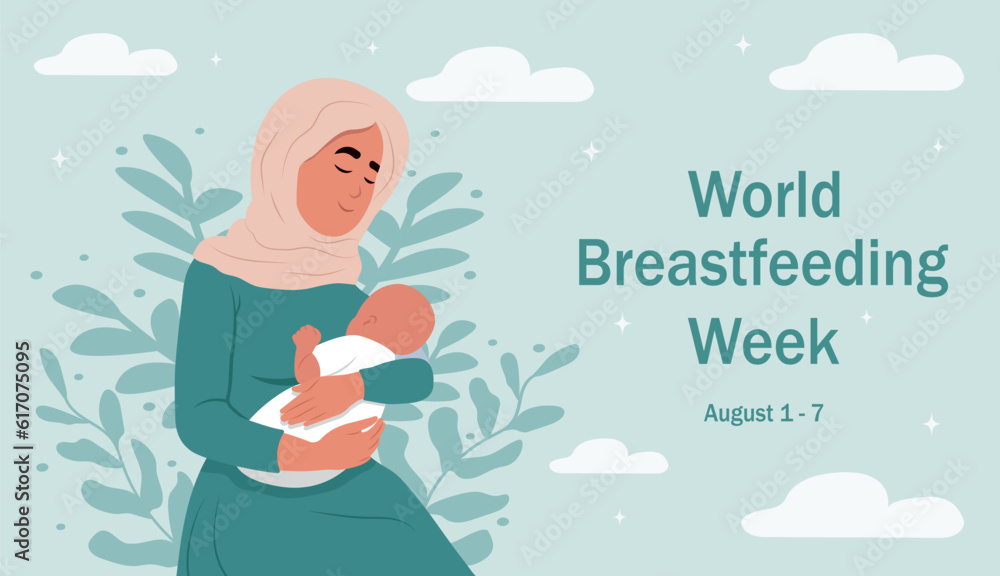 Vektorová grafika „World Breastfeeding Week. August 17. Illustration