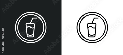 drink line icon in white and black colors. drink flat vector icon from drink collection for web, mobile apps and ui.