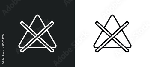 no bleaching line icon in white and black colors. no bleaching flat vector icon from no bleaching collection for web, mobile apps and ui.