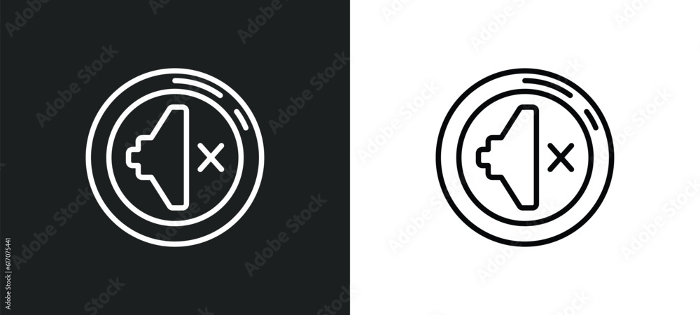 silence line icon in white and black colors. silence flat vector icon from silence collection for web, mobile apps and ui. silence line icon in white and black colors. silence flat vector icon from silence collection for web, mobile apps and ui.