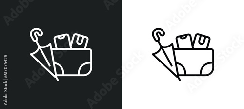 lost items line icon in white and black colors. lost items flat vector icon from lost items collection for web, mobile apps and ui.