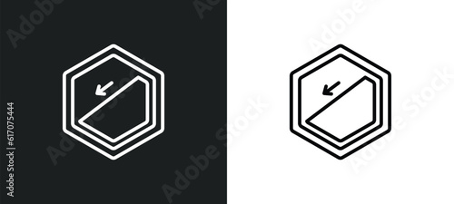 slope line icon in white and black colors. slope flat vector icon from slope collection for web, mobile apps and ui.