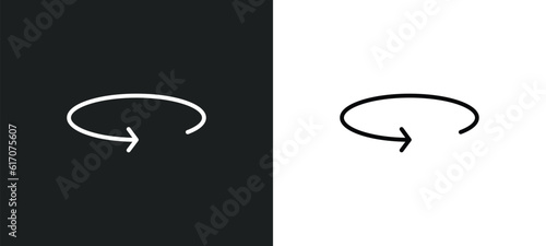 360 line icon in white and black colors. 360 flat vector icon from 360 collection for web, mobile apps and ui.