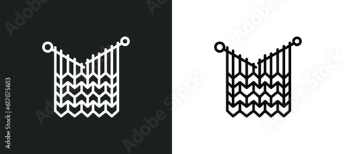 handloom line icon in white and black colors. handloom flat vector icon from handloom collection for web, mobile apps and ui.