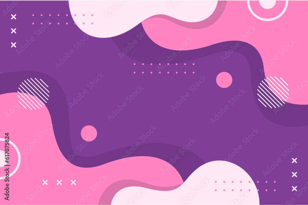 Illustration Vector Graphic of Abstract Fluid Geometric Background Template Colorful Pink and Purple. Simple and Modern Concept.