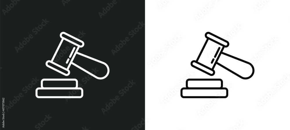 court gavel line icon in white and black colors. court gavel flat vector icon from court gavel collection for web, mobile apps and ui. court gavel line icon in white and black colors. court gavel flat vector icon from court gavel collection for web, mobile apps and ui.