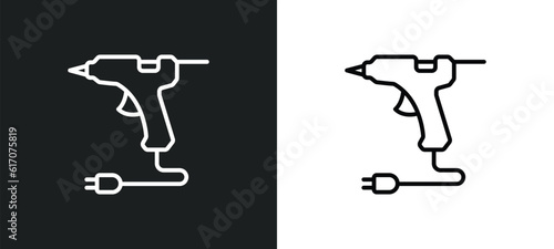 hot glue line icon in white and black colors. hot glue flat vector icon from hot glue collection for web, mobile apps and ui.