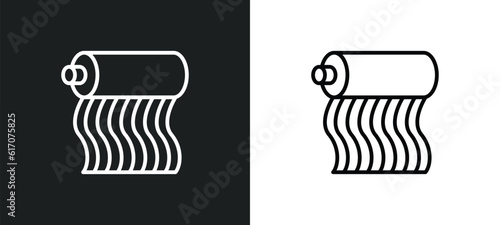 fabrics line icon in white and black colors. fabrics flat vector icon from fabrics collection for web, mobile apps and ui.