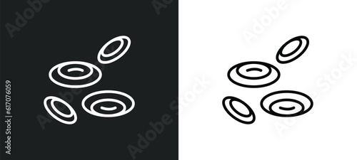 cells line icon in white and black colors. cells flat vector icon from cells collection for web, mobile apps and ui.