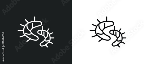 microorgani from science collection. line icon in white and black colors. microorgani from science collection. flat vector icon from microorgani science collection. for web, mobile apps and ui.