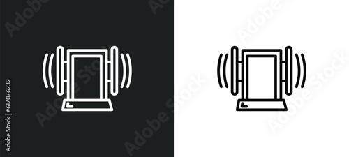 sound stimulation line icon in white and black colors. sound stimulation flat vector icon from sound stimulation collection for web, mobile apps and ui.