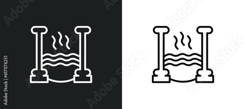 roman bath line icon in white and black colors. roman bath flat vector icon from roman bath collection for web, mobile apps and ui.