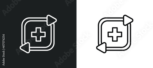 regeneration line icon in white and black colors. regeneration flat vector icon from regeneration collection for web, mobile apps and ui.