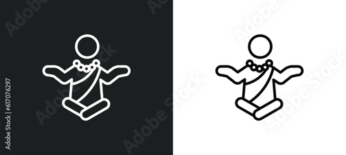 monk line icon in white and black colors. monk flat vector icon from monk collection for web, mobile apps and ui.