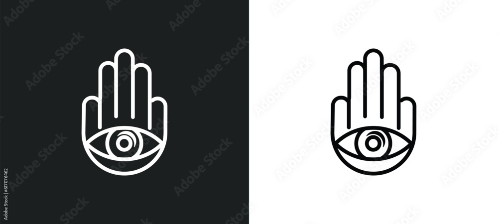 hamsa line icon in white and black colors. hamsa flat vector icon from hamsa collection for web, mobile apps and ui. hamsa line icon in white and black colors. hamsa flat vector icon from hamsa collection for web, mobile apps and ui.