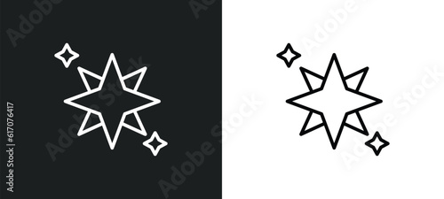 holy star line icon in white and black colors. holy star flat vector icon from holy star collection for web, mobile apps and ui.