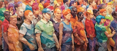 many colorful people standing all by themselves generative AI