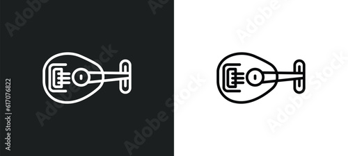 oud line icon in white and black colors. oud flat vector icon from oud collection for web, mobile apps and ui.