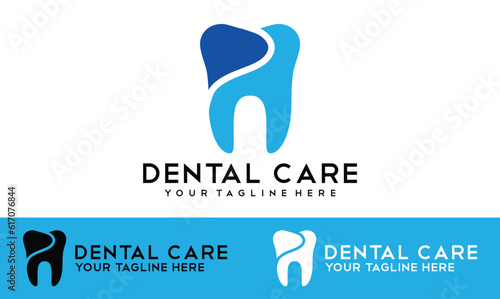 Dental clinic logo design vector template. Dentist logotype icon illustration concept.