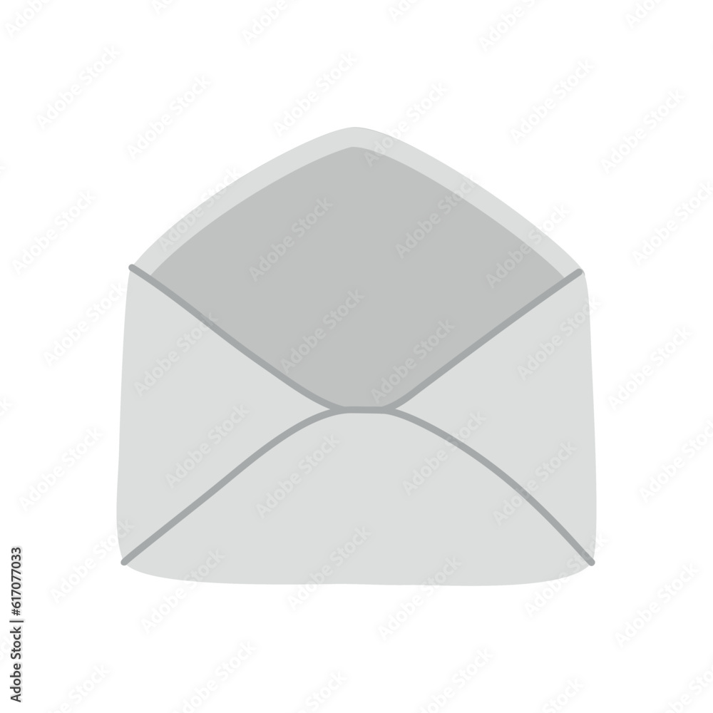 Hand drawn doodle of open envelope. Not read incoming message.