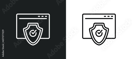 authorize line icon in white and black colors. authorize flat vector icon from authorize collection for web, mobile apps and ui.
