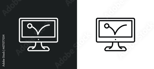 advertising bounce line icon in white and black colors. advertising bounce flat vector icon from advertising bounce collection for web, mobile apps and ui.