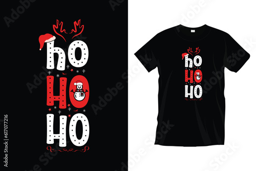 Ho ho ho. Christmas t-shirt graphic design.