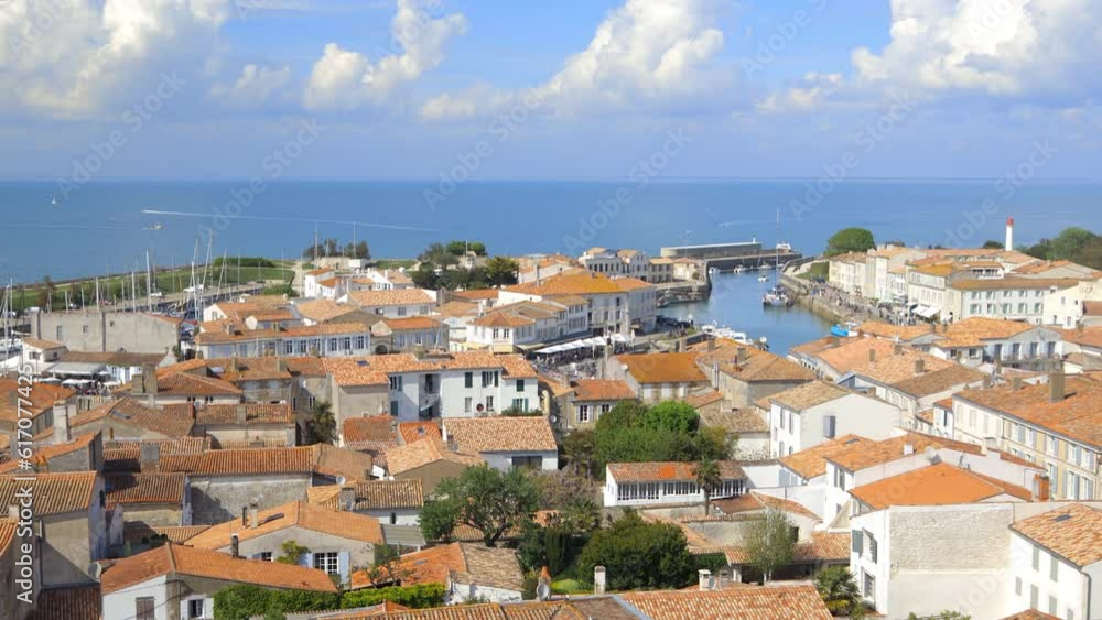 Aerial view of Saint-Martin-de-Ré, France on a sunny day with blue sky Aerial view of Saint-Martin-de-Ré, France on a sunny day with blue sky