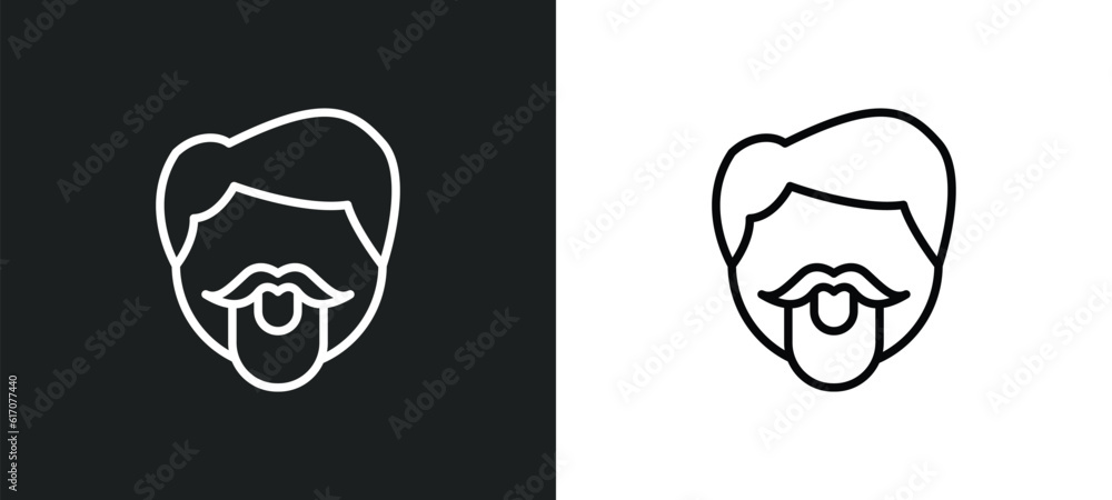 hipster smile line icon in white and black colors. hipster smile flat vector icon from hipster smile collection for web, mobile apps and ui. hipster smile line icon in white and black colors. hipster smile flat vector icon from hipster smile collection for web, mobile apps and ui.