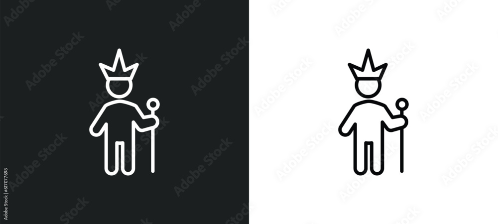 king in his throne line icon in white and black colors. king in his throne flat vector icon from king his throne collection for web, mobile apps and ui. king in his throne line icon in white and black colors. king in his throne flat vector icon from king his throne collection for web, mobile apps and ui.