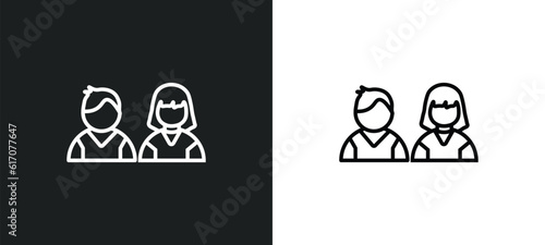 students line icon in white and black colors. students flat vector icon from students collection for web, mobile apps and ui.