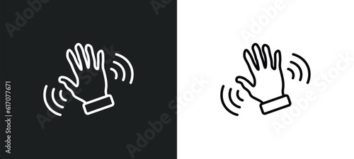 slap line icon in white and black colors. slap flat vector icon from slap collection for web, mobile apps and ui.