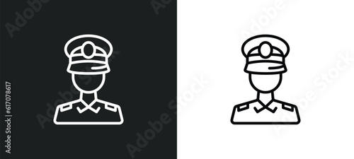 sailor line icon in white and black colors. sailor flat vector icon from sailor collection for web, mobile apps and ui.