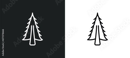 american larch tree line icon in white and black colors. american larch tree flat vector icon from american larch tree collection for web, mobile apps and ui.