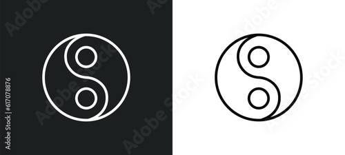 fengshui line icon in white and black colors. fengshui flat vector icon from fengshui collection for web, mobile apps and ui.