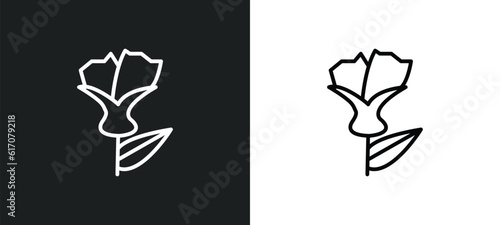larch line icon in white and black colors. larch flat vector icon from larch collection for web, mobile apps and ui.