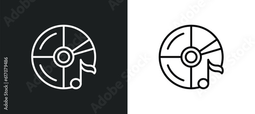 cd line icon in white and black colors. cd flat vector icon from cd collection for web, mobile apps and ui.