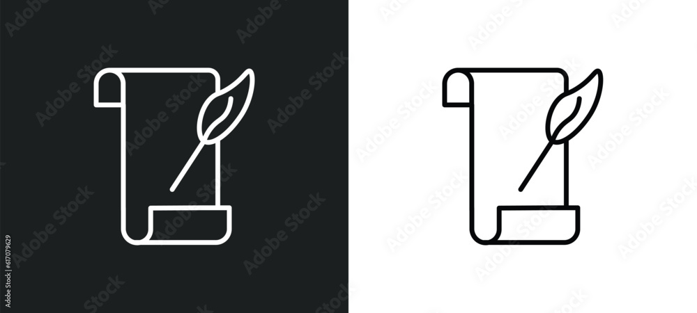 poetry line icon in white and black colors. poetry flat vector icon from poetry collection for web, mobile apps and ui. - obrazy, fototapety, plakaty 