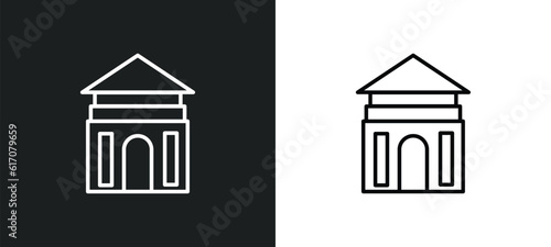 antic architecture line icon in white and black colors. antic architecture flat vector icon from antic architecture collection for web, mobile apps and ui.