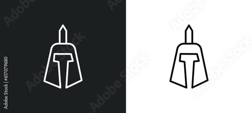 roman or greek helmet line icon in white and black colors. roman or greek helmet flat vector icon from roman or greek helmet collection for web  mobile apps and ui.