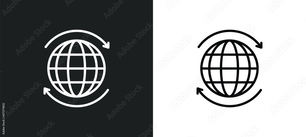 world wide line icon in white and black colors. world wide flat vector icon from world wide collection for web, mobile apps and ui. world wide line icon in white and black colors. world wide flat vector icon from world wide collection for web, mobile apps and ui.