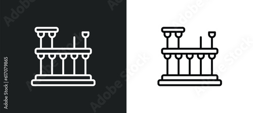 roman theatre of merida line icon in white and black colors. roman theatre of merida flat vector icon from roman theatre of merida collection for web, mobile apps and ui.