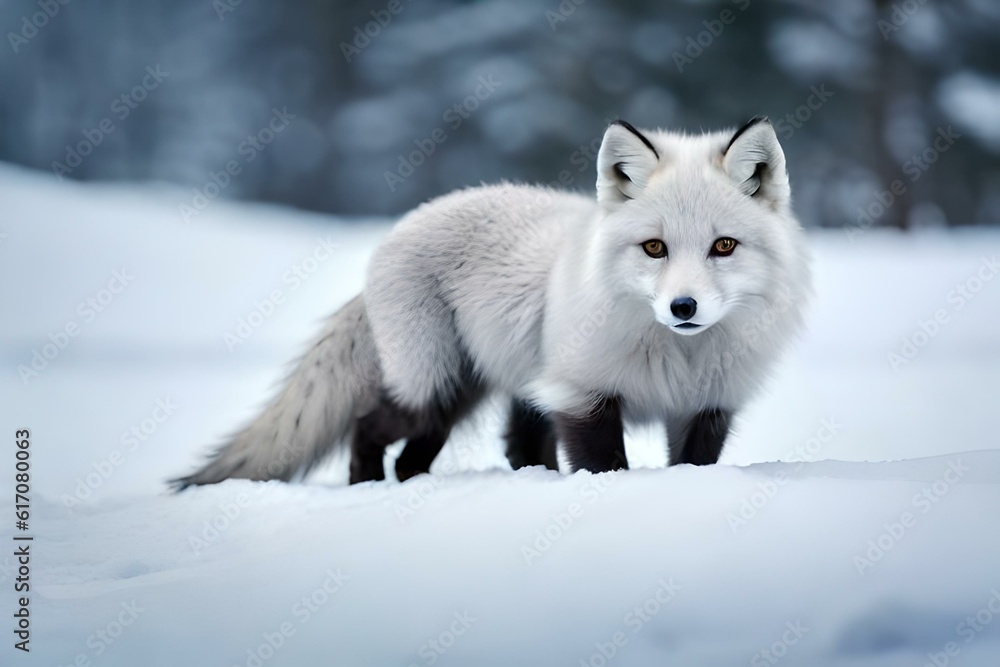 arctic fox in the snow