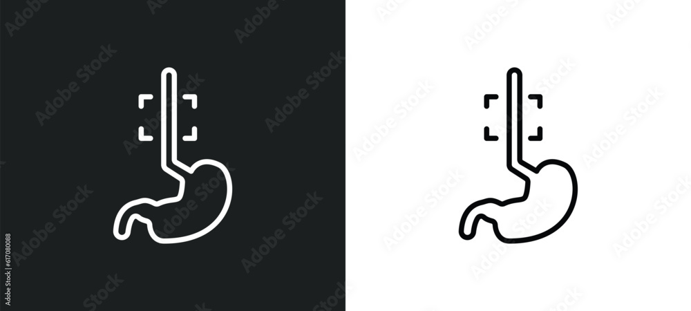 esophagus line icon in white and black colors. esophagus flat vector icon from esophagus collection for web, mobile apps and ui. esophagus line icon in white and black colors. esophagus flat vector icon from esophagus collection for web, mobile apps and ui.