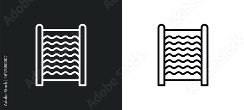 Bilde på lerret washboard line icon in white and black colors