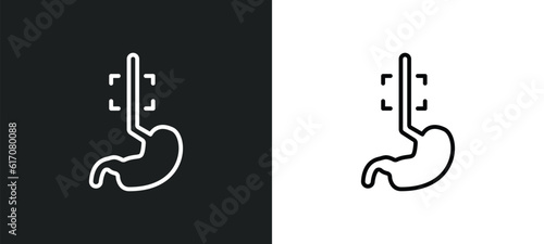 esophagus line icon in white and black colors. esophagus flat vector icon from esophagus collection for web, mobile apps and ui.