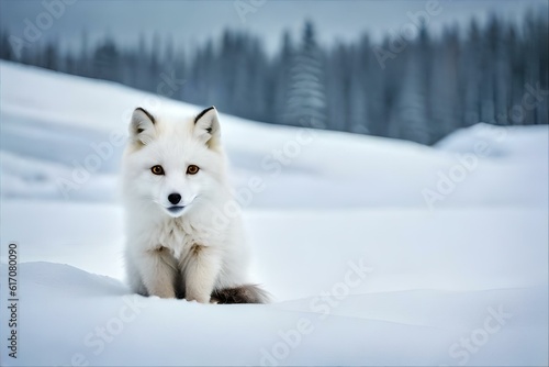 arctic fox in the snow